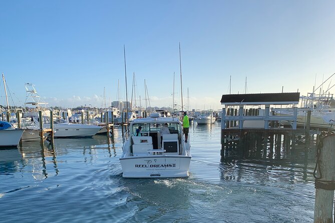 4 hours 38ft Reel Dreams Private Charter in Nassau - Nassau Yacht Haven and the cruise-port question