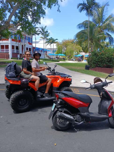 Nassau: Guided Scooter/ATV Rental or Tour w/Beach Day Bundle - Art, rum cake, chocolate, and local drinks