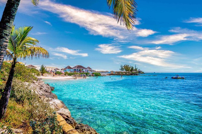 Pearl Island Bahamas Beach Escape with Lunch - Two beaches, chairs, shade, and turquoise water