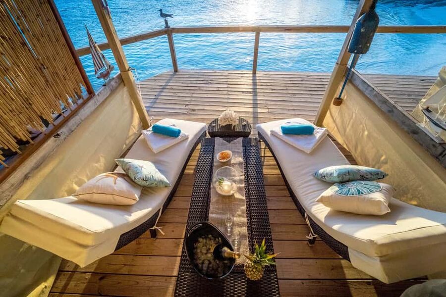 Pearl Island: Private Ocean View Cabana with Lunch - Two beaches, clear water, and easy water sports