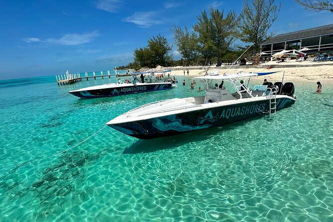 Private Tour 45ft Powerboat to Nearby Islands - The beach bar stop: food, games, and a change of pace